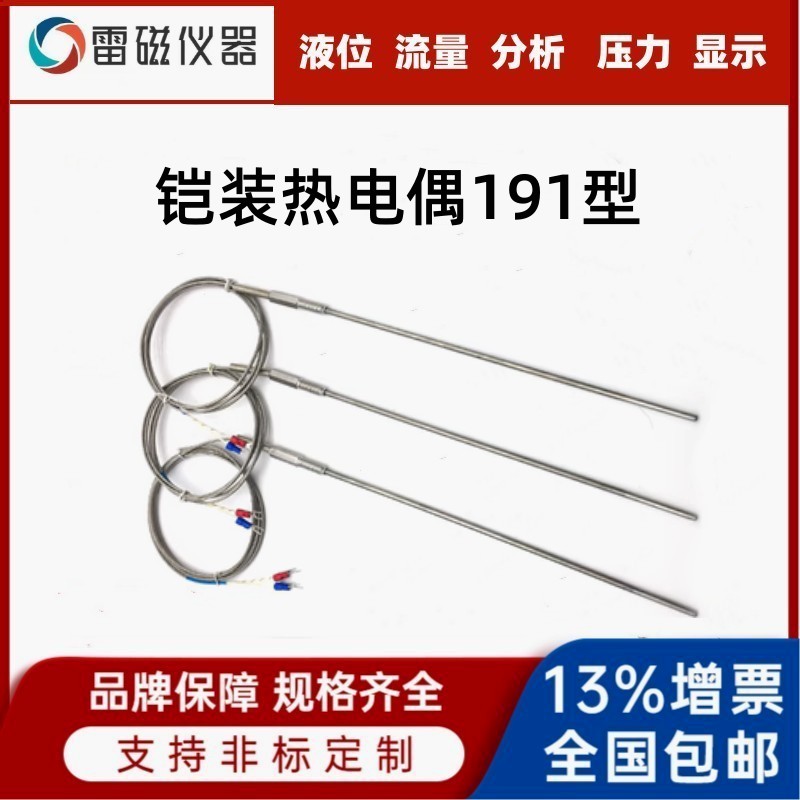 领修仪表 高精度引线式铠装热电偶 WRNK-191 高精度高温测量温度传感器